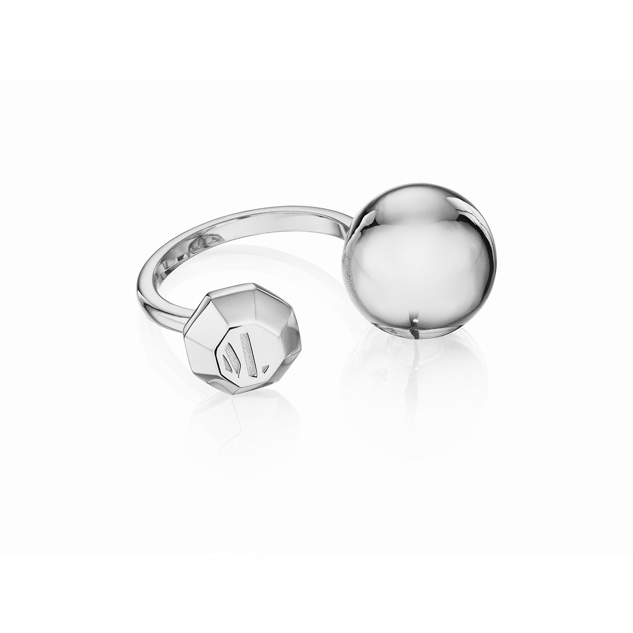 MoAnA LUU ML open bead ring in silver made in New York City.