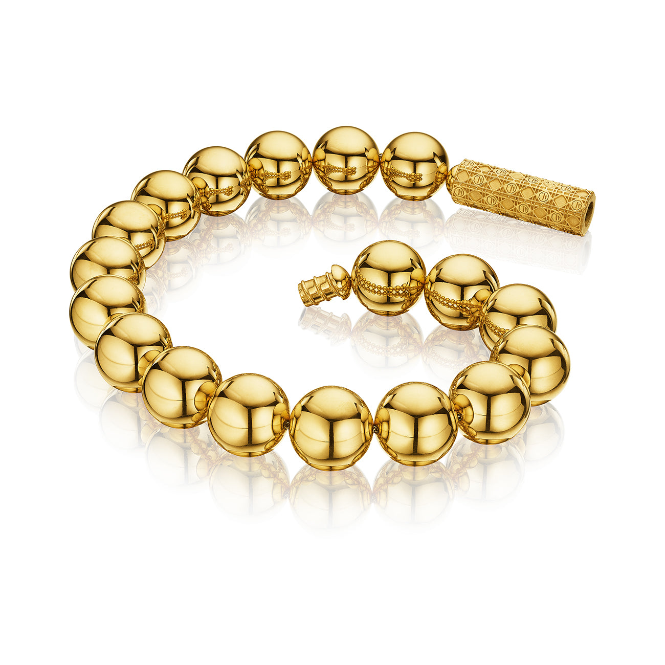 MoAnA LUU Maxi Beads necklace with barrel lock in vermeil, inspired by Creole jewelry.