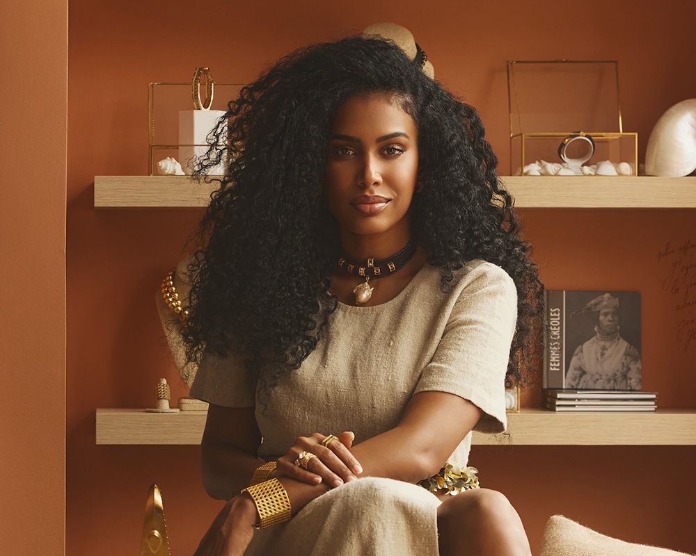 MoAnA LUU wearing MoAna LUU fine jewelry for profile picture in New York City.