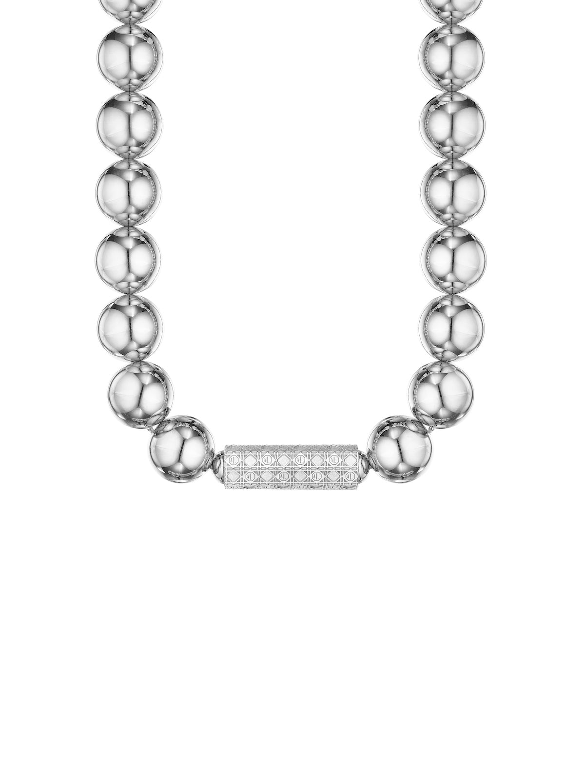 MoAnA LUU Maxi Beads necklace with barrel lock in silver. Inspired by Creole jewelry.