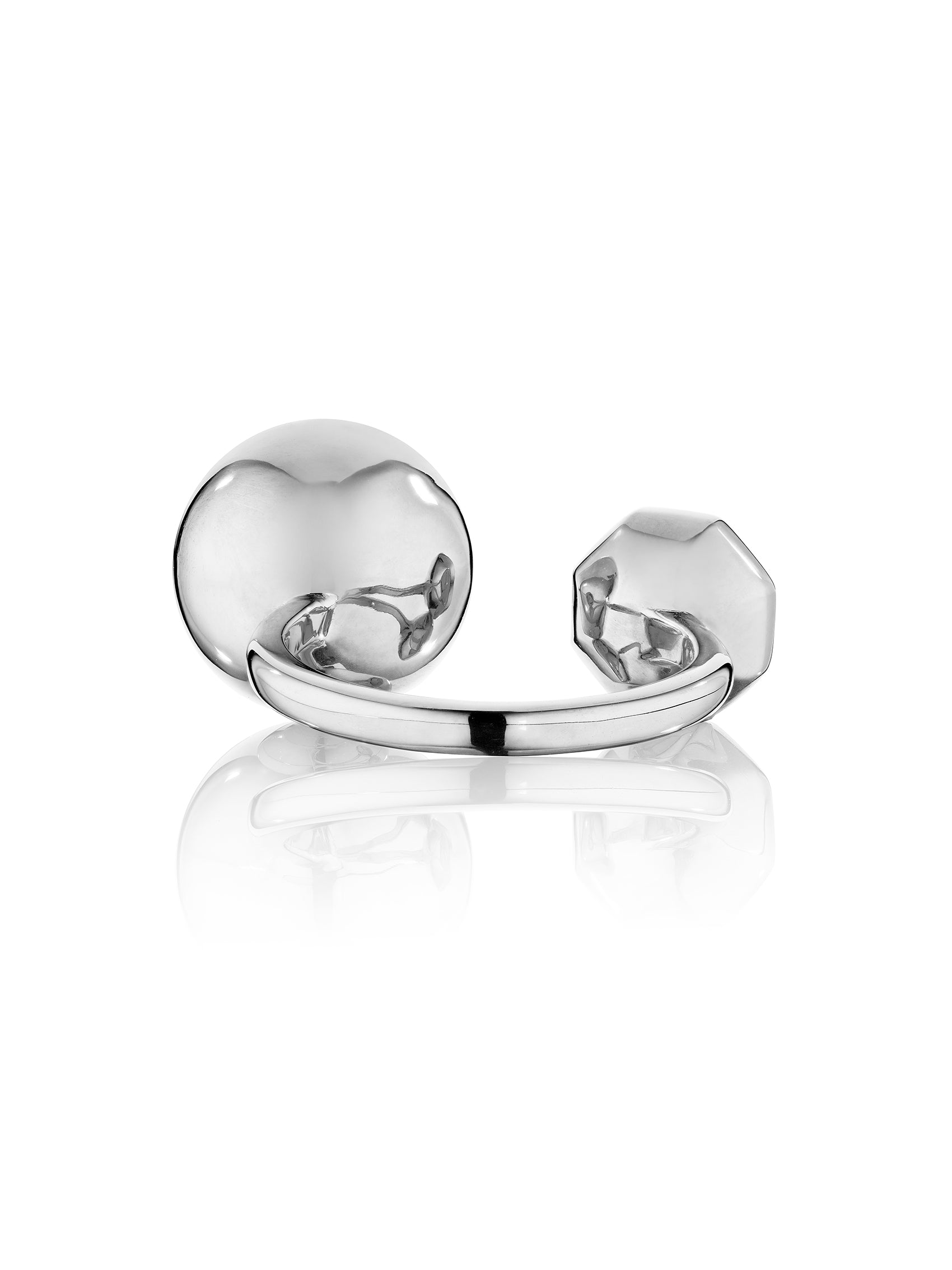 MoAnA LUU ML open bead ring in silver made in New York City. 