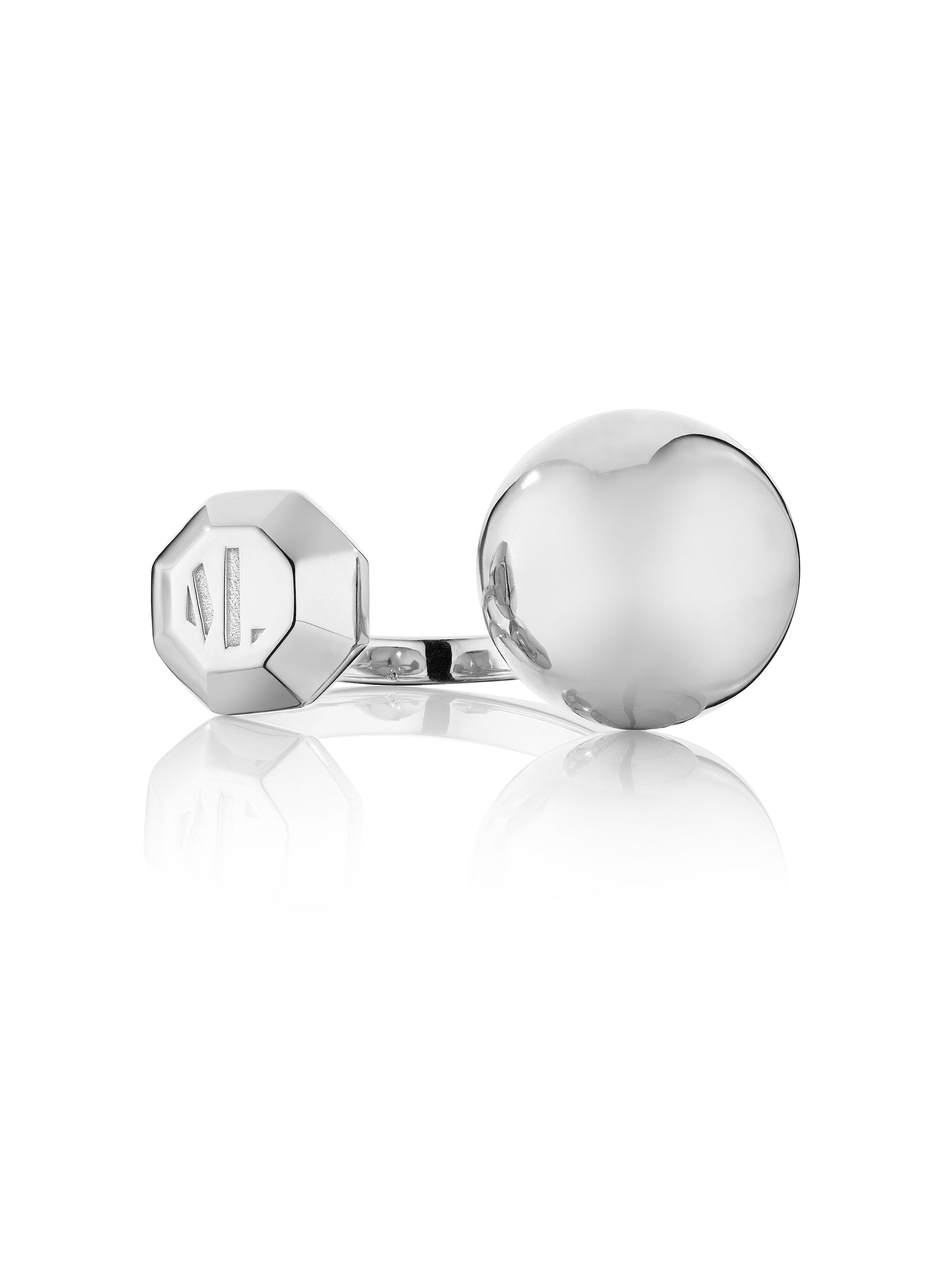 MoAnA LUU ML open bead ring in silver made in New York City. 
