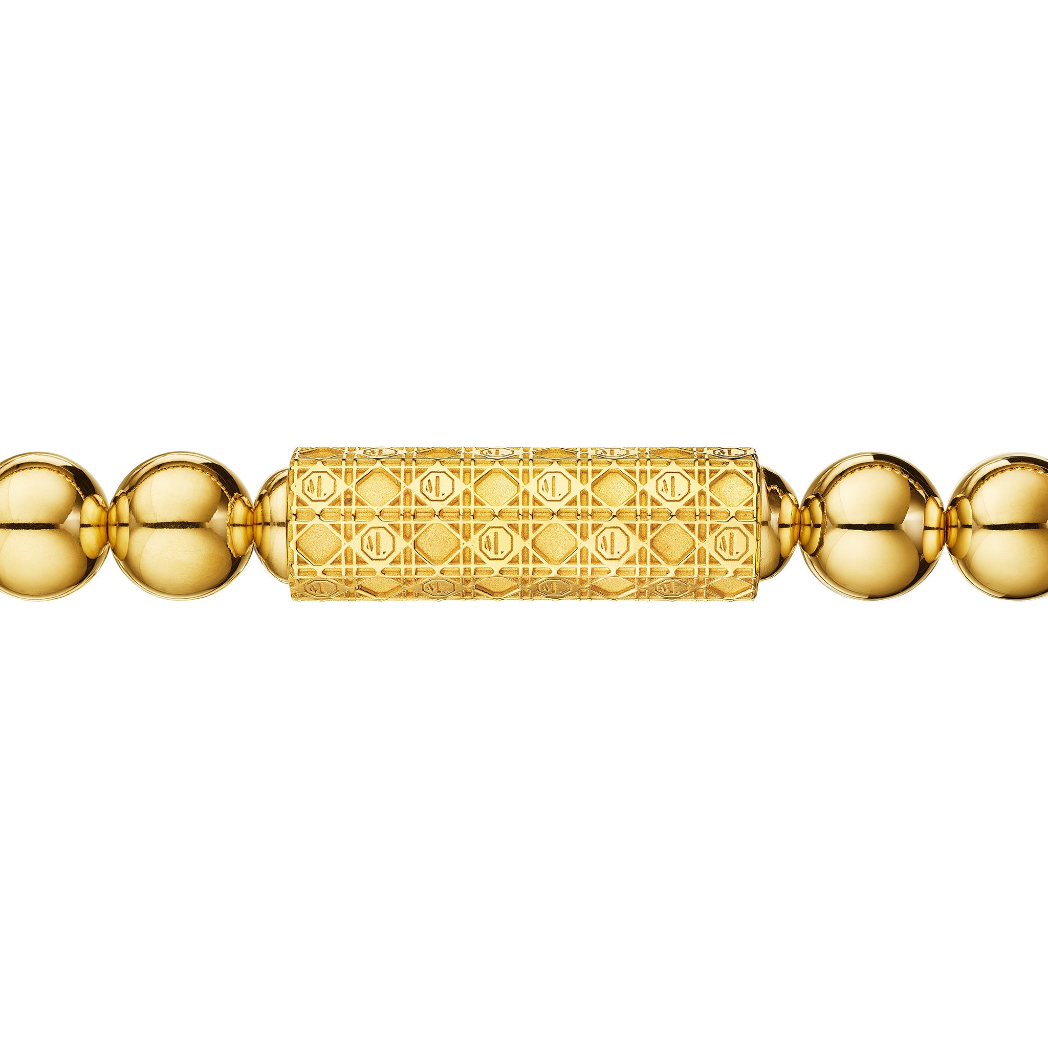 MoAnA LUU Beads necklace with barrel lock in vermeil,  inspired by Creole jewelry. 