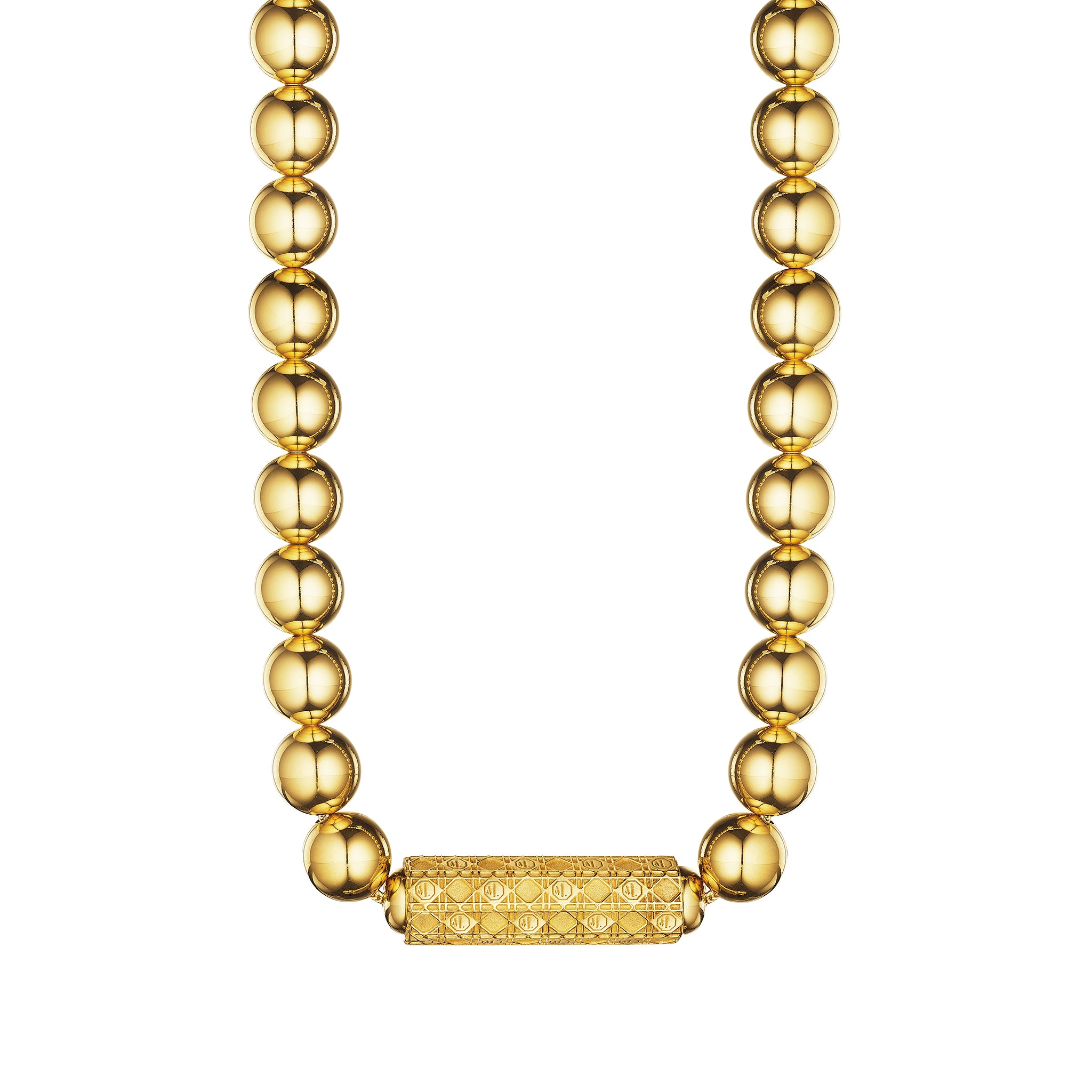 MoAnA LUU Beads necklace with barrel lock in vermeil,  inspired by Creole jewelry. 