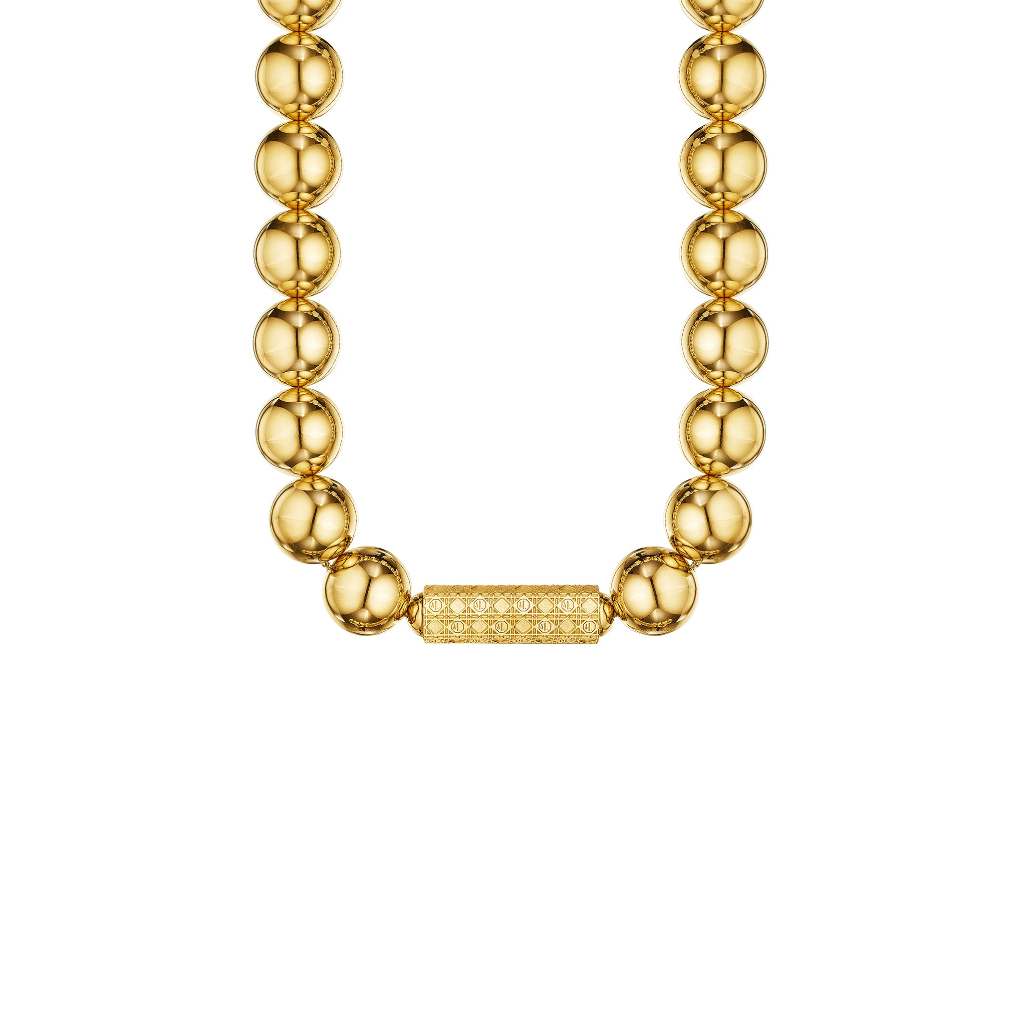 MoAnA LUU Maxi Beads necklace with barrel lock in vermeil,  inspired by Creole jewelry. 