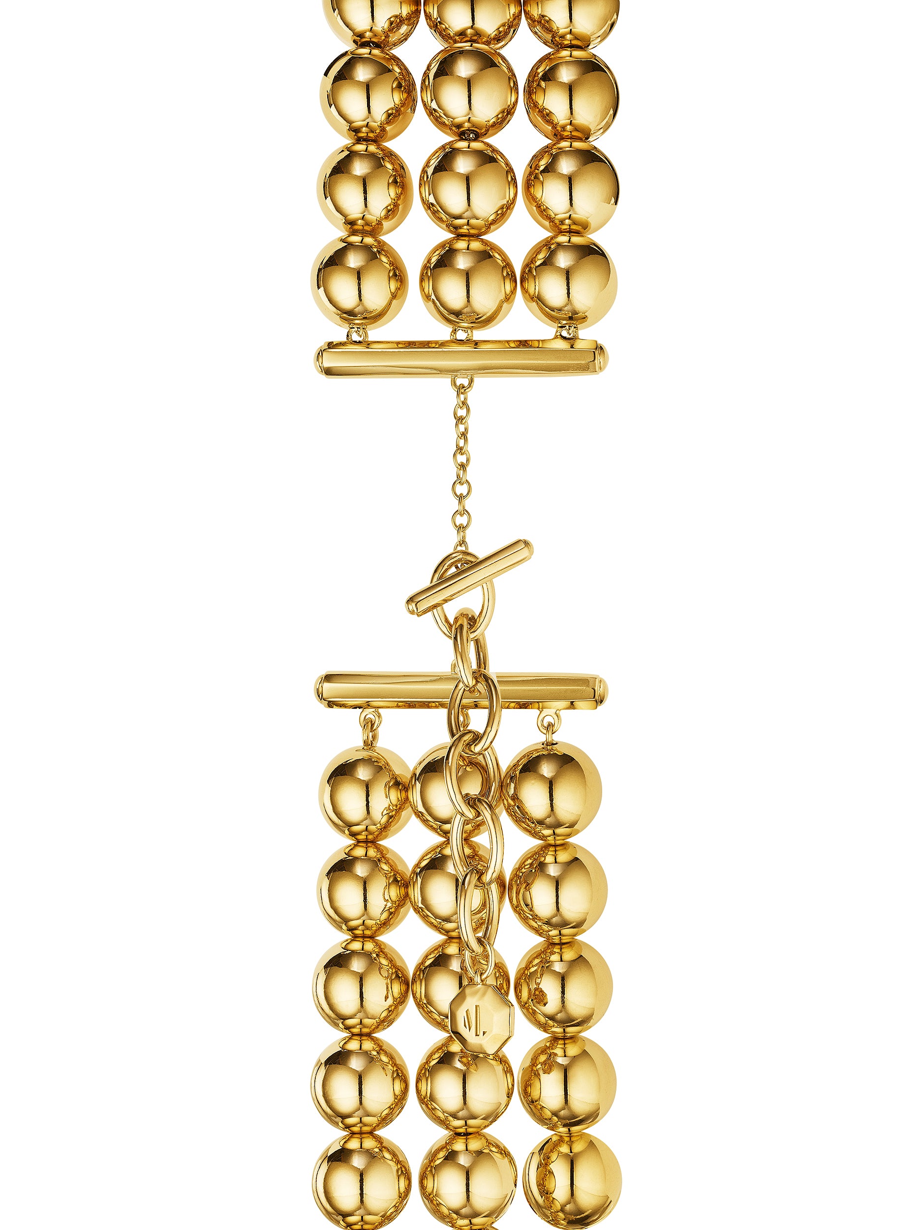 MoAnA LUU Beads necklace with barrel lock in vermeil,  inspired by Creole jewelry. 